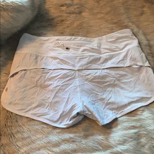 Lululemon Athletics white run speed shorts